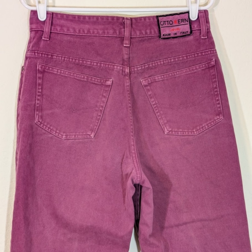 Vintage 90s High Waist Raspberry Pink Mom Jeans Tapered Leg 32 Italy Otto Kern - Picture 4 of 10